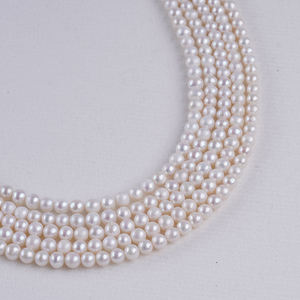 Perlas naturales de agua dulce de forma redonda Akoya de 4-5mm para la fabricación de joyas - Product Image 5