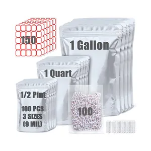 aluminum foil pouch large 1lb 1gallon 2 gallon 5 gallon mylar bags for food storage with oxygen absorber