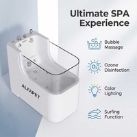 Baignoire Spa pour Animaux ALFAPET R-04 avec Massage à Bulles, Ozone, LED, en Acrylique, pour Toilettage des Races Géantes
