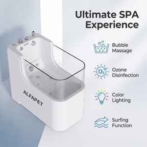 <span class=keywords><strong>Baignoire</strong></span> Spa <span class=keywords><strong>pour</strong></span> Animaux ALFAPET R-04 avec Massage à Bulles, Ozone, LED, en Acrylique, <span class=keywords><strong>pour</strong></span> Toilettage des Races Géantes - Product Image 2