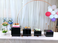 YN Blanc Buffet Acrylique Riser Cube Présentoir Ensemble de 8 Carré Alimentaire Dessert Présentoir À Vendre