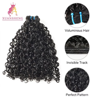 Extensions de cheveux humains brésiliens vierges 100 % purs XuanSheng pour boucles, qualité Remy 10A, double trame tissée à la machine, double tirage