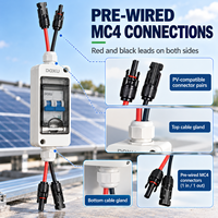 Pemutus Sirkuit DC Tipe A 32A 1000VDC IEC 60947-2 Miniatur untuk Solar PV Tahan Air IP65 MC4 Pre-wired CE