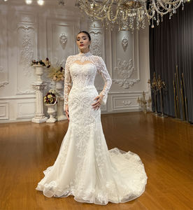 فستان زفاف حورية البحر المخصص والجميل بتصميم اثنين في واحد، صور حقيقية، فستان عروس أماندا نوفياز، روب دي - Product Image 3