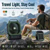 Ventilateur de camping à énergie solaire avec lumière LED, batterie rechargeable 7800mAh, ventilateur de refroidissement portable pour l'extérieur, 3 vitesses de contrôle pour le camping
