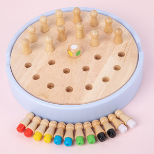 Montessori Baby 2 In <span class=keywords><strong>1</strong></span> memoria di <span class=keywords><strong>legno</strong></span> di concentrazione formazione di scacchi gioco da tavolo educativo educativo di apprendimento giocattoli per bambini - Product Image 6
