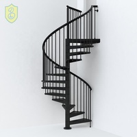 Escalier en colimaçon en fer forgé préfabriqué pour grenier, conception de garde-corps, escaliers circulaires pour les Philippines