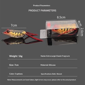 Esca Artificiale a Forma di <span class=keywords><strong>Rana</strong></span> Bionica in Acciaio Inossidabile 7cm/16g Extra Large Classica ad Alta Simulazione - Product Image 4