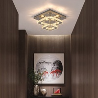Lampes de plafond LED carrées modernes en cristal 18W pour chambre à coucher et salle à manger