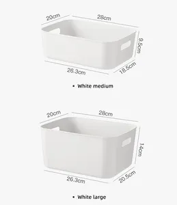 Branco plástico armazenamento caixa snack desktop armazenamento caixa casa sundries organizador armazenamento caixa recipiente