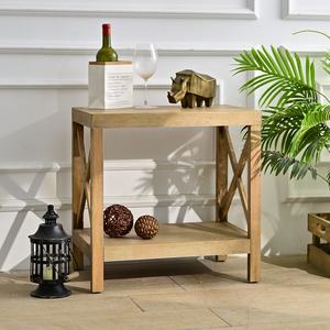 Table basse en bois naturel INNOVA pour salon, avec un design décoratif antique, idéale pour les canapés - Product Image 3