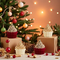 CB010 Ensemble d'ornements de Noël : Boules floquées lumineuses pour décorations de fêtes