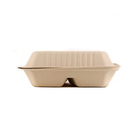 Boîte à lunch en forme de coquille naturelle, pouces, emballage à emporter, aliments biodégradables, récipient jetable pour aliments