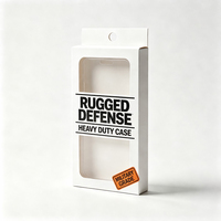Boîte en carton kraft robuste et fonctionnelle de style vêtements de travail, avec fenêtre en PVC, pour coque de téléphone, vente en gros