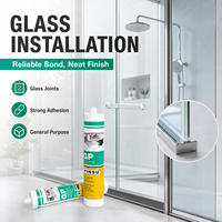 Scellant en silicone de qualité supérieure, séchage rapide, imperméable, forte adhérence, 100% durcissement à l'acide, 300 ml, pour fenêtres, portes, cadres en verre, cuisine, salle de bain