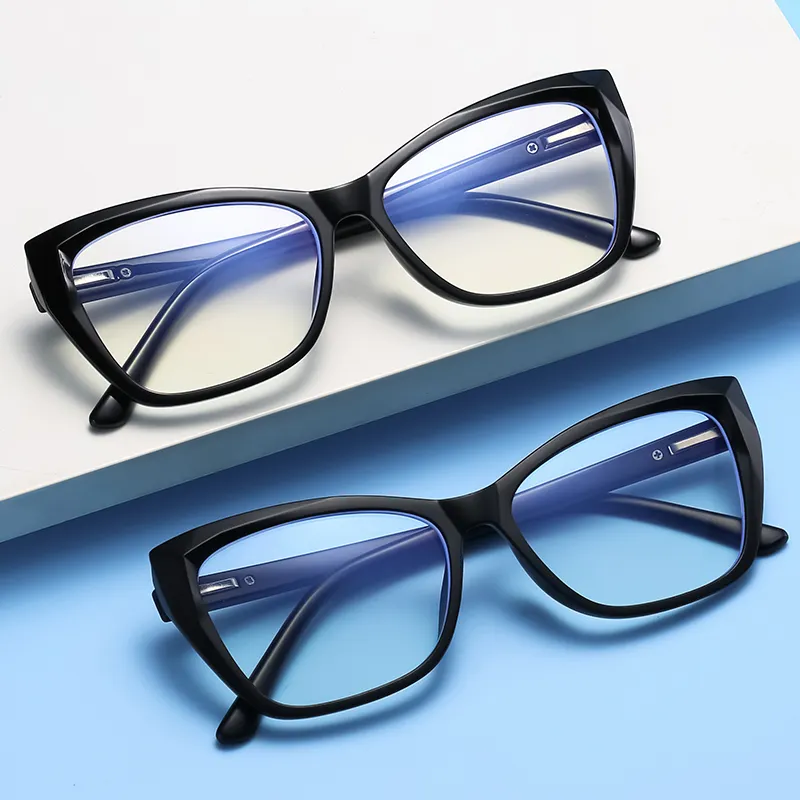 Custom Logo TR90 Cat Eye Clear Optische Frames Anti Blauw Licht Blokkeren Gaming Bril Voor Vrouwen