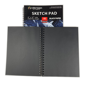 Blocco da <span class=keywords><strong>Disegno</strong></span> Colortown in Carta Nera, Quaderno con Copertina Rigida Personalizzata, Spirale, Formato <span class=keywords><strong>A3</strong></span> A4 A5, Carta Bianca per <span class=keywords><strong>Disegno</strong></span> - Product Image 2