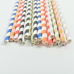 Pailles à jus colorées pour fête d'anniversaire, personnalisées avec logo imprimé, jetables, 6 mm, 197 mm, de qualité alimentaire, biodégradables, en papier recyclé, aseptiques - Product Image 1