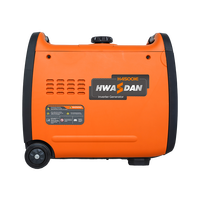 HWASDAN 3500W/4000W Leistungsstarker, tragbarer Benzin-Stromerzeuger für den Hausgebrauch mit Einphasen-System, 50Hz und Elektro-/Seilzugstart