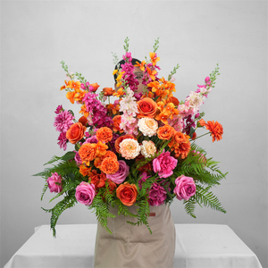 Handmade aisle pink Rose Floor Flower for Wedding Chair Aisle Arrangement Decorations - Product Image 1