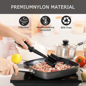 5 lames incurvées antiadhésif Hamburger hachoir outil de cuisine meulage boeuf viande Masher spatule résistant à la chaleur cuisson <span class=keywords><strong>pâtisserie</strong></span> outil - Product Image 5