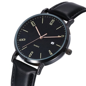 Orologi da uomo con Design semplice al quarzo analogico con cinturino in pelle con Logo personalizzato orologio minimalista - Product Image 4