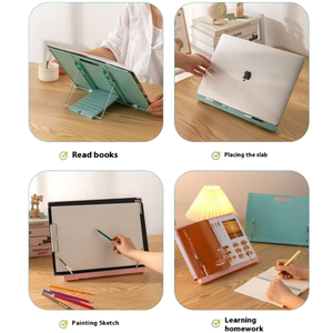 Soporte de plástico superestable de 5 posiciones, escritorio plegable y estantería para recetas de iPad, libros de texto, estante de almacenamiento ajustable - Product Image 2