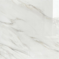 Carrelage de Sol Moderne pour Salons et Hôtels, 600x600, Porcelaine Émaillée Blanche Carrara, Aspect Marbre pour Décoration Intérieure