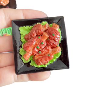 Autocollants de réfrigérateur de jeu de nourriture tridimensionnelle de nourriture chinoise de Yijia, jointures de porc braisées, côtes de porc, - Product Image 2