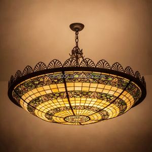 Lampe suspendue et lustre Tiffany en verre coloré de grande taille, nouveau design pour hôtel, villa et K TV - Product Image 5