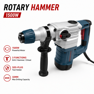 <span class=keywords><strong>Marteau</strong></span> perforateur électrique multifonctionnel 230V, durable, 32 mm, 1500W, pour béton - Product Image 1