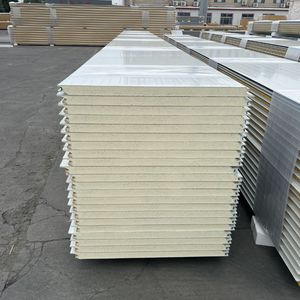 Cách điện và chống cháy 50/100 mét PU/PIR bọt tường tấm bánh <span class=keywords><strong>sandwich</strong></span> với kim loại tấm mái nhà cho kho hội thảo - Product Image 4