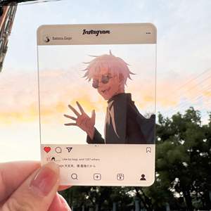 Porte-clés cartoon Anime Fushiguro Megumi <span class=keywords><strong>Gojo</strong></span> Satoru <span class=keywords><strong>yeux</strong></span> rectangulaire pendentif acrylique carte transparente Jujutsu Kaisen - Product Image 5