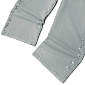 [Ready to Ship] Men's Heavyweight Cotton Sweatpants Distressed Flower <b>Stud</b> Elastic Waist Casual Trousers Wholesale - Product Image 6