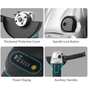 Amoladora Angular Eléctrica de Litio sin Escobillas Makita <span class=keywords><strong>DGA504</strong></span> de 18V de Alta Potencia, Kit de Herramientas Recargable, Máquina de Pulir y Cortar - Product Image 6