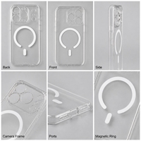 Casing Ponsel Magnetik Transparan 1.2mm Hard PC untuk iPhone 18 Pro 18 ProMax Samsung, Anti-Kuning, Potongan Presisi, Mendukung Pengisian Daya Nirkabel