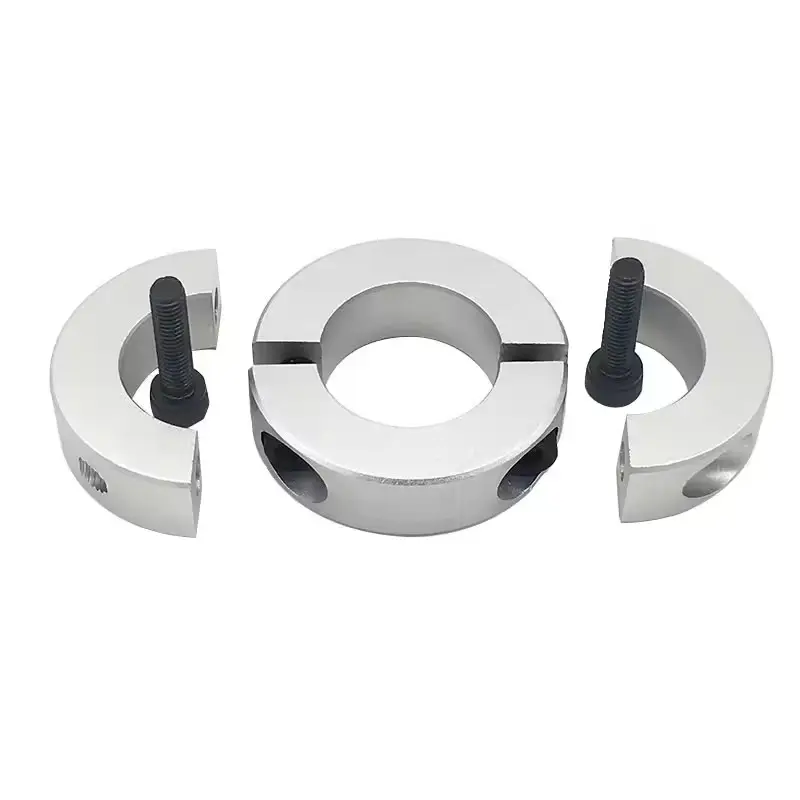 Collare con anelli di bloccaggio ad alta precisione in alluminio personalizzati in fabbrica parti di lavorazione CNC collare di montaggio dell'albero personalizzato