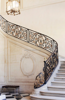 Rampe d'escalier en fer forgé incurvée, rampes intérieures classiques en fer forgé - Design victorien, résistant à la rouille, protégé contre les UV, 5 ans et plus
