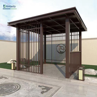 Pergola en alliage d'aluminium de style chinois quatre-six-huit coins extérieur pare-soleil anti-pluie abri nouveau pavillon de paysage de jardin
