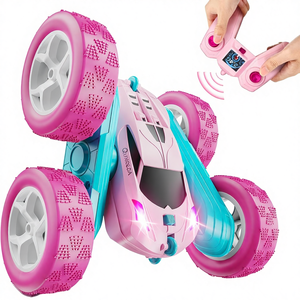 QUNREDA Q1 Rosa 2,4 GHz Doppelseitiges 360° Rotierendes Ferngesteuertes Crawler-Auto mit Scheinwerfern für Mädchen 0-2 Jahre Plastikspielzeug China - Product Image 1