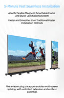 Layar LED Iklan Dalam Ruangan Anti-Tabrakan Anti-Debu 640*1920mm HD, Poster, Kontrol Plug and Play, Animasi Lift, CMS Berbasis Cloud