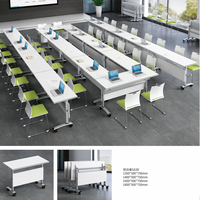 Meubles de bureau modulaires pour salle de conférence, bureau de formation pliable avec roulettes