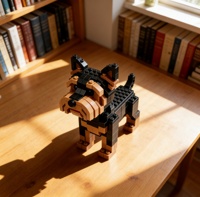 Modèle de Yorkshire Terrier en briques de plastique ABS fait main, échelle 1:12, couleur personnalisée, kit d'artisanat créatif pour l'interaction parent-enfant