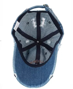 Usine en gros personnalisé mode Cowboy Do vieux déchiré chapeau hommes femmes loisirs de plein air casquette de Baseball en jean - Product Image 3