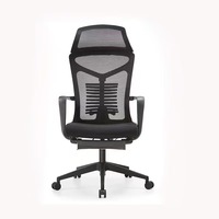 Chaise de bureau exécutive moderne à dossier haut en maille, hauteur réglable, accoudoirs articulés, support lombaire, base pivotante, siège pliable et rembourré