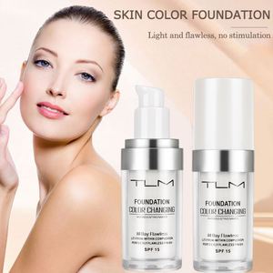 Fond de teint changeant Base de maquillage liquide couverture correcteur maquillage longue durée Sombras fond de teint <span class=keywords><strong>TLM</strong></span> 30ML couleur femme T/T - Product Image 5