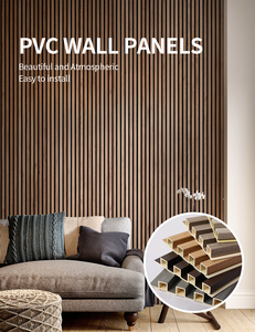 Panneau mural WPC ignifuge et imperméable en matériau bois-plastique, directement de l'usine, facile à installer pour la décoration intérieure, excellent panneau mural - Product Image 2