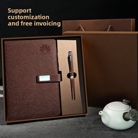Ensemble cadeau de carnet d'affaires personnalisé avec logo d'entreprise, couverture en cuir PU de luxe, journal, papeterie pour réunions