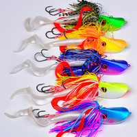 Leurre de pêche en mer avec tête plombée, hameçon double, flottant, 100g, pour la pêche au poisson de mer, leurre artificiel dur de simulation
