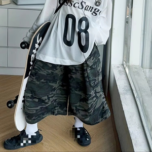 <span class=keywords><strong>Pantaloni</strong></span> mimetici corti lavati da ragazza alla moda Hip Hop estivo - Product Image 2